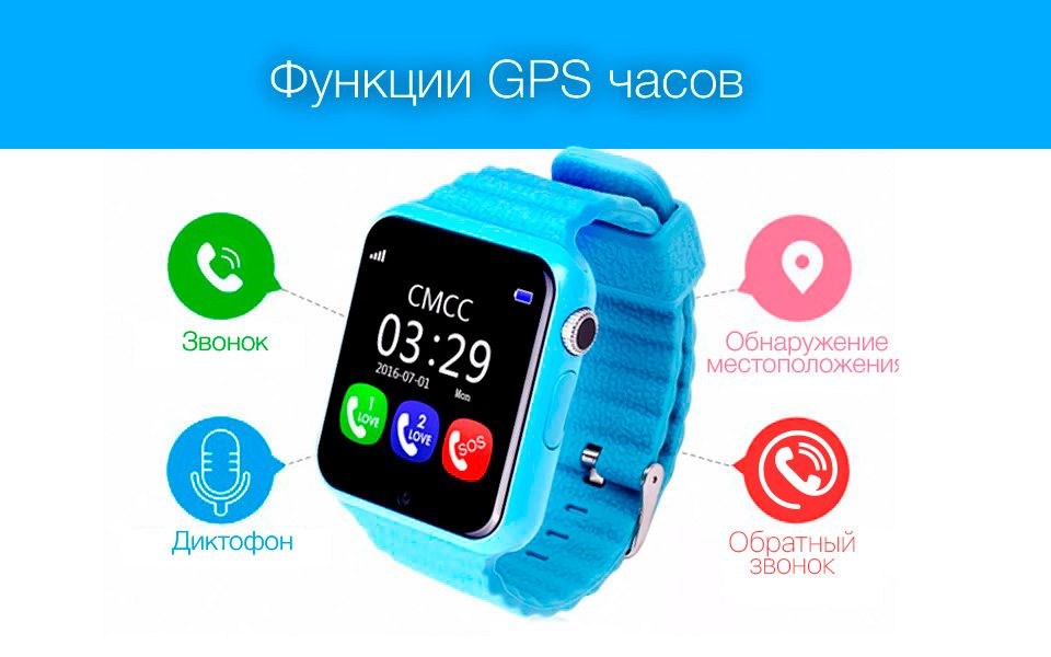 GPS Smart Kid Watch V7K GPS Blue